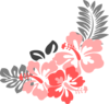 Hibiscus Coral Grey Clip Art