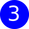 Number 3 Blue Background Clip Art