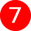Number 7 Red Background Clip Art