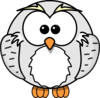 Harry Owl Cartoon Grey Clip Art
