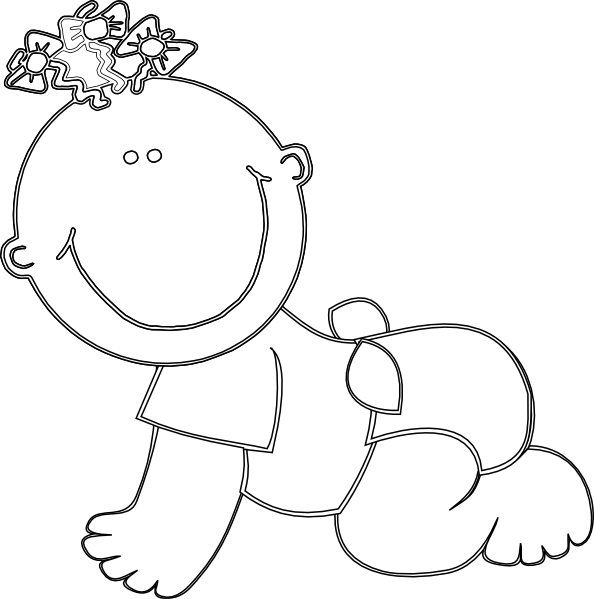 baby shower clip art black and white - photo #44