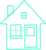 Very Light Turquoise House Clip Art