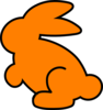 Orange Bunny  Clip Art