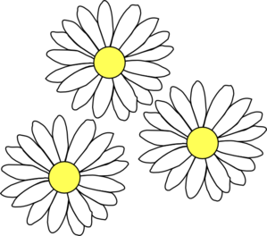 3 Daisies Clip Art