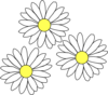 3 Daisies Clip Art