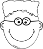 Boy Flat Top/ Afro Glasses Clip Art