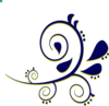 Paisley Curves Blue Clip Art