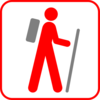 Red Stick Man Hike Clip Art