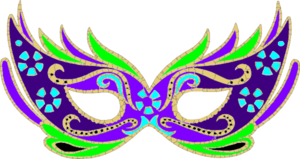 Purple Green Blue Masquerade Mask - Fnc Clip Art
