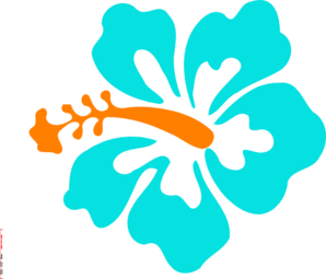 Aqua Hibiscus Clip Art