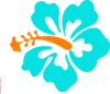 Aqua Hibiscus Clip Art