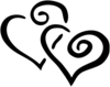Black Intertwined Hearts Clip Art