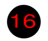 Red Number 16 In Black Circle Clip Art
