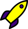 Purple And Yellow Rocket Clip Art