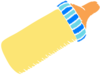 Baby Bottle Blue Yellow Clip Art