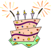 Purple Pink Birthday Cake Clip Art