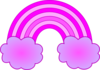Purple And Pink Rainbow With 2 Clouds Clip Art