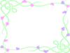 Pink Green Flower Border Clip Art