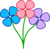 Three Pretty Flowers Clip Art