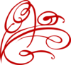 Decorative Swirl Red Clip Art