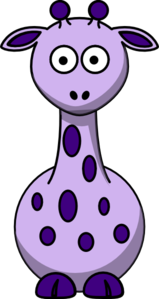 Purple Giraffe With 12 Dots Clip Art