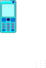 Mobile Phone With Blank Screen (blue) Clip Art