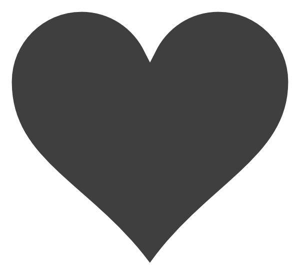 Grey Heart, White Outline. Clip Art at Clker.com - vector clip art