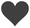 Grey Heart, White Outline. Clip Art