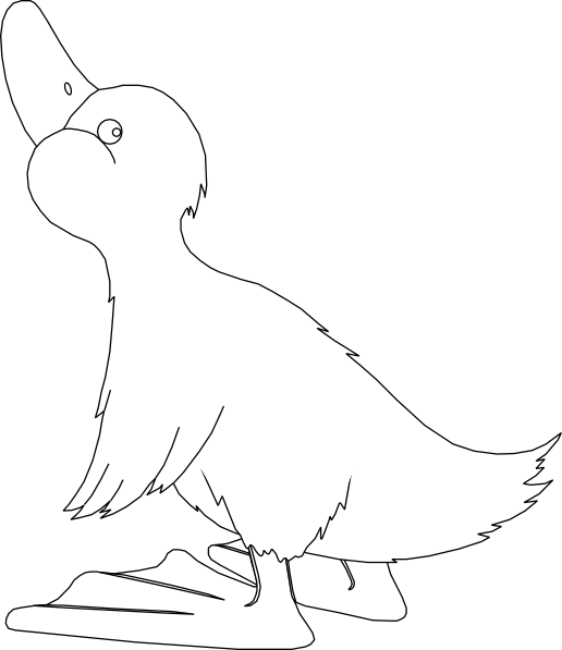 clipart black and white duck - photo #12