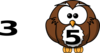 Number Owl 5 Clip Art