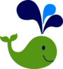 Green And Navy Whale Clip Art