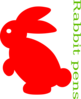 Rabbit Logo Pens Clip Art