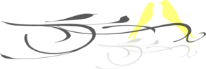 Yellow Love Birds On Branch Clip Art