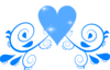 Blue Heart Swirl Clip Art
