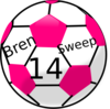 Soccer Ball With Hot Pink Hexagons Clip Art