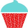 Blue And Red Polkadot Cupcake Clip Art