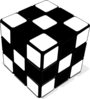 Rubik Cube Black & White 2 Clip Art