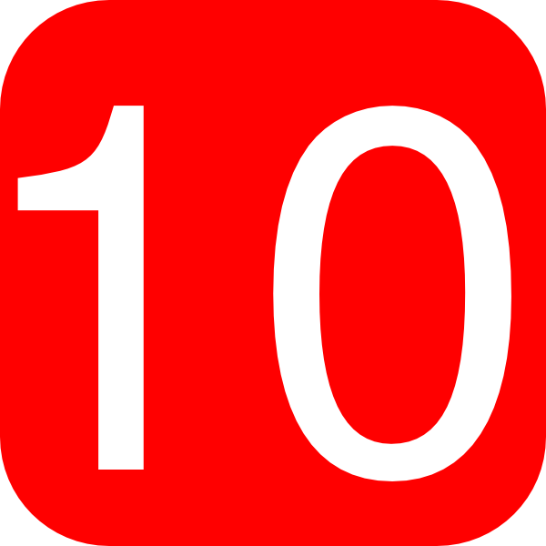 Red Rounded Square With Number 10 Clip Art At Vector Clip