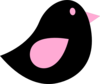 Baby Pink & Black Birdie Clip Art