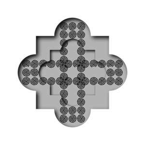 Spiral Cross Design Clip Art