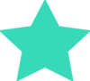 Half Turquoise Star Clip Art