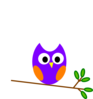 Purple Orange Owl Clip Art