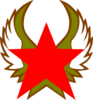 Red Star With Gold Wings Clip Art