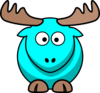 Turquoise Moose Cartoon  Clip Art