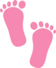 Peony Pink Foot Prints Clip Art
