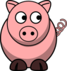 Pig Looking Right Clip Art