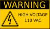 Warning High Voltage 230 Vac Clip Art