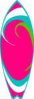Pink & Teal Surfboard Clip Art