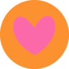 Heart In Circle Orange Clip Art