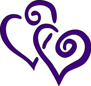 Big  Purple Hearts Clip Art